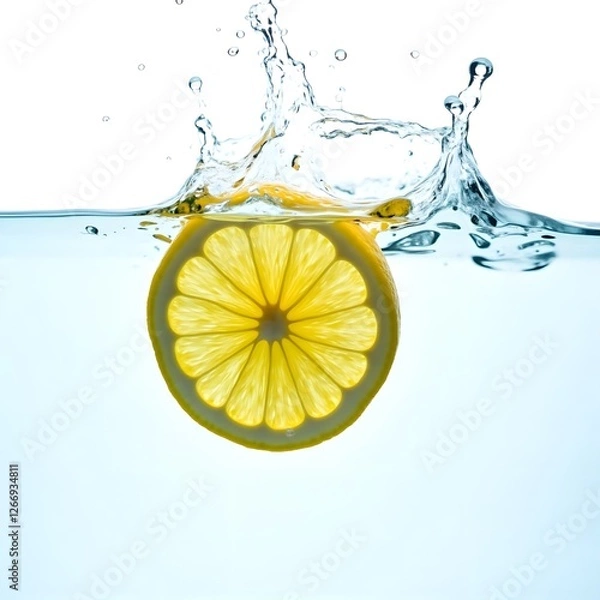 Obraz lemon slices in water splash isolated on a white background