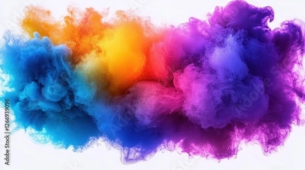 Fototapeta Colorful Explosion Abstract Art Dynamic Cloud of Powdered Pigments Beautiful Vibrant Swirls