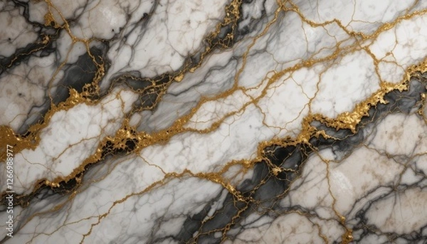 Obraz Elegant marble texture with gold veins and natural patterns
