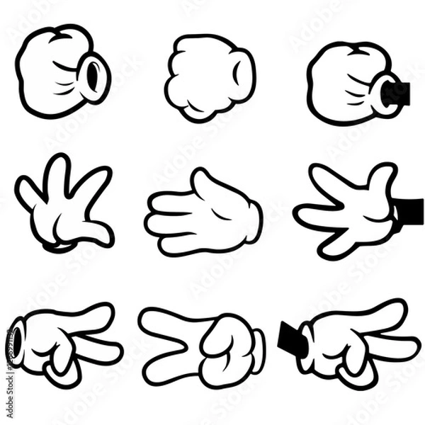 Fototapeta rock paper scissors vector hand art design
