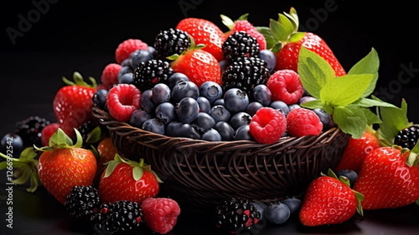 Obraz Fresh berry closeup in studio