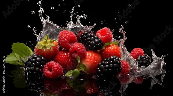 Obraz Fresh berry closeup in studio