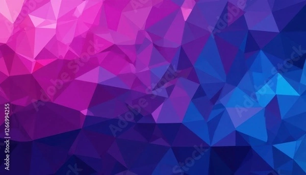 Obraz Abstract geometric background with vibrant pink and blue triangle pattern