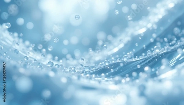 Obraz Ethereal blue water droplets in motion capturing tranquil fluid dynamics