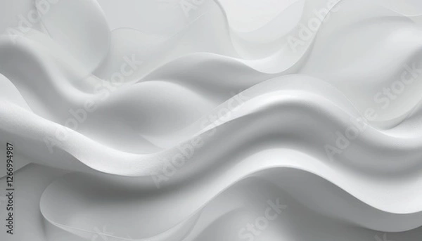 Obraz Abstract white wavy textured pattern with light and shadow artistic design