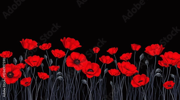 Obraz Rembernance Poppies Background