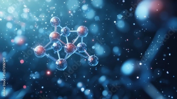 Obraz Abstract molecular structure in scientific context.