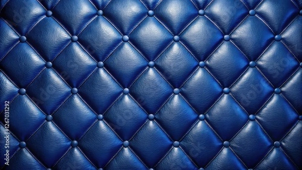 Obraz Deep Blue Diamond Patterned Upholstery Texture Luxurious and Elegant Background