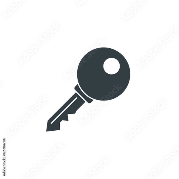 Fototapeta Key icon symbol vector illustration isolated on white background