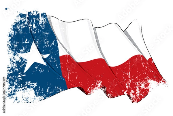 Obraz Texas macha flagą grunge.