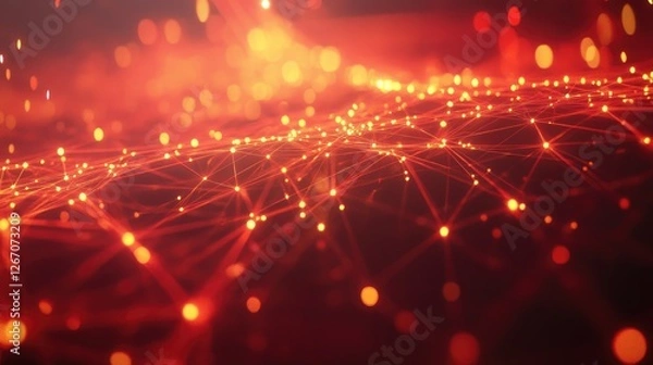 Fototapeta A dynamic energy flow forming a network, symbolizing powerful business cooperation.