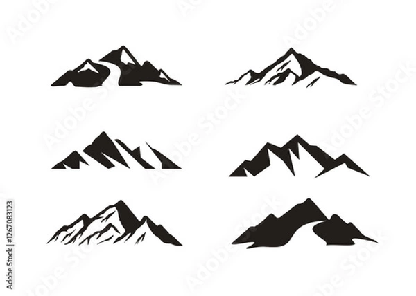 Obraz mountain silhouette icon set vector  logo design 