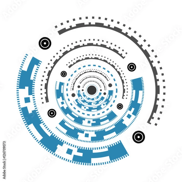 Obraz abstract blue and gray circles