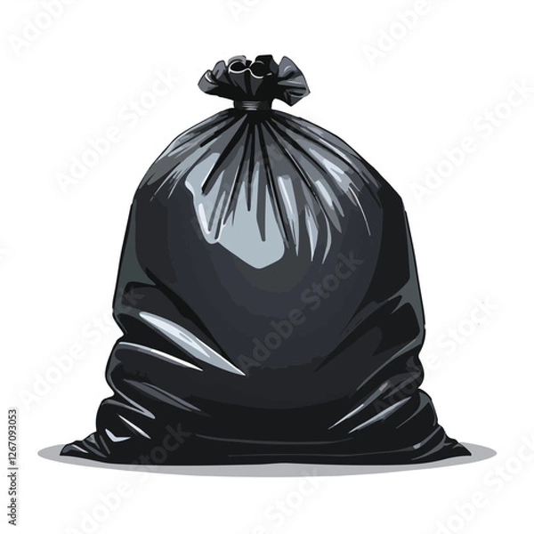 Fototapeta A black trash bag