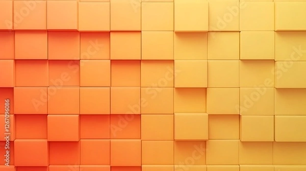Fototapeta Abstract Orange Yellow Cube Gradient Wall