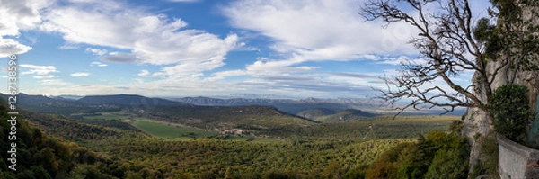 Fototapeta Sainte-Baume Cave, a sacred site in Provence where Mary Magdalene is said to have lived. A place of pilgrimage, nestled in cliffs with a stunning panoramic view of the surrounding landscape.