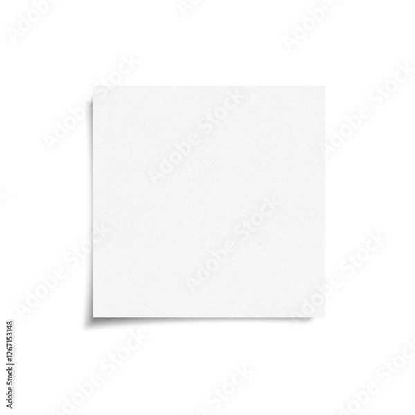 Fototapeta White blank sticky note with shadow front view