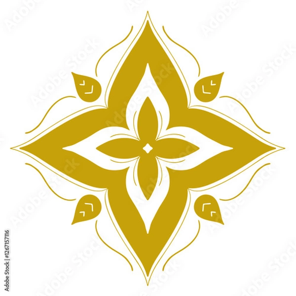 Fototapeta Gold Line art pattern