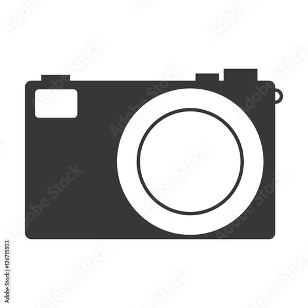 Fototapeta photographic camera icon over white background. vector illustraiton