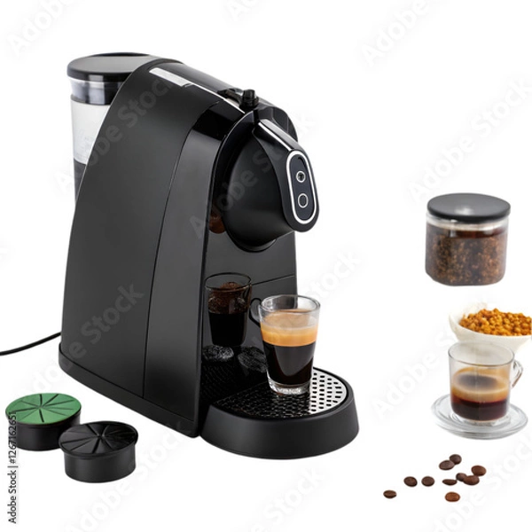 Fototapeta coffee machine on white background Generative by Ai.