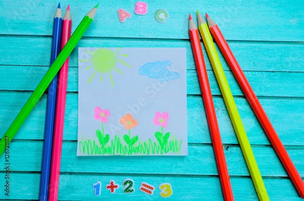 Obraz sheet drawn on table