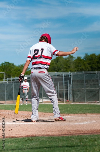 Obraz American baseball player up at bat