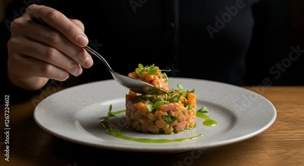 Obraz Salmon Tartare Garnish
