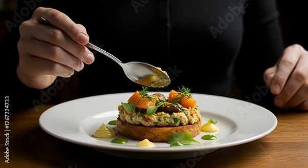 Obraz Gourmet Dish Garnishing