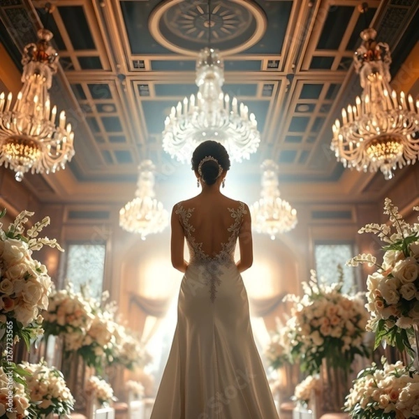 Obraz 결혼식장에서의 신부 뒷모습