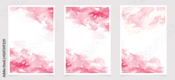 Obraz pink watercolor vector background set