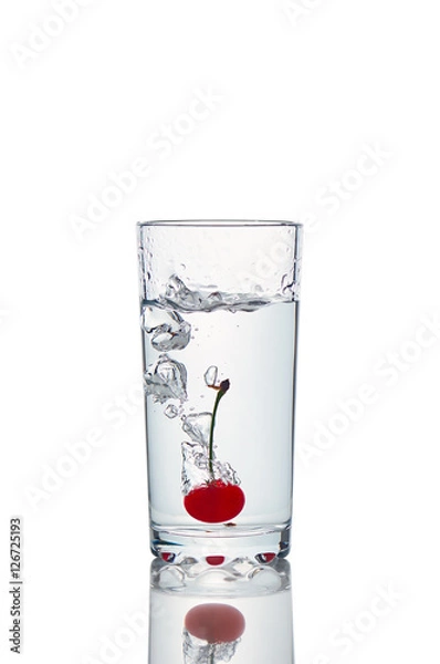Obraz Fresh Cherry With Water Splash