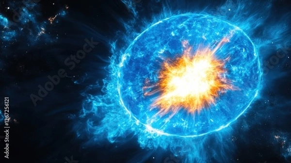 Fototapeta celestial explosion fiery cosmic event nebula burst