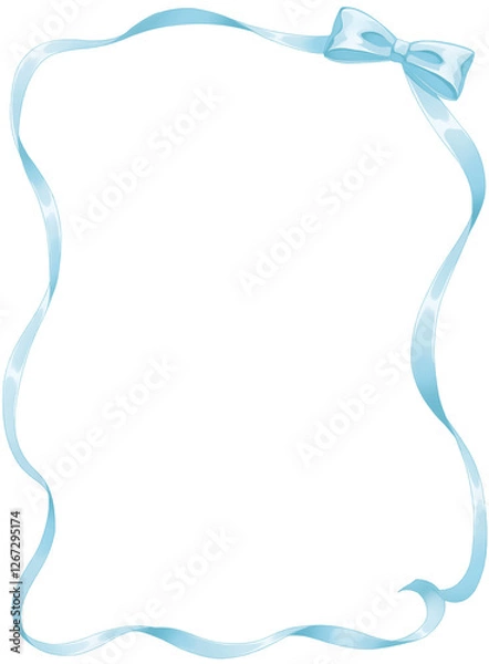 Obraz 水色のリボンのフレーム