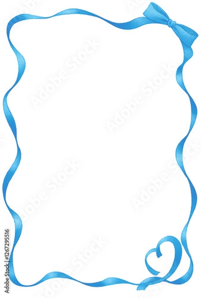 Obraz 青いリボンのフレーム