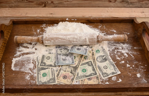 Obraz Roll of dollaes flour.