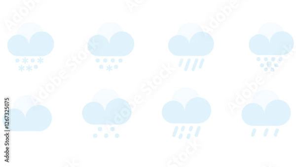 Fototapeta Weather and clouds forecast vector icons isolated