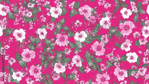 Fototapeta Flowers Fabric Pattern Background