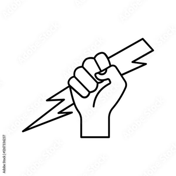 Obraz Lightning holding in hand  icon color editable