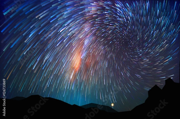 Fototapeta Droga Mleczna na wzgórzu