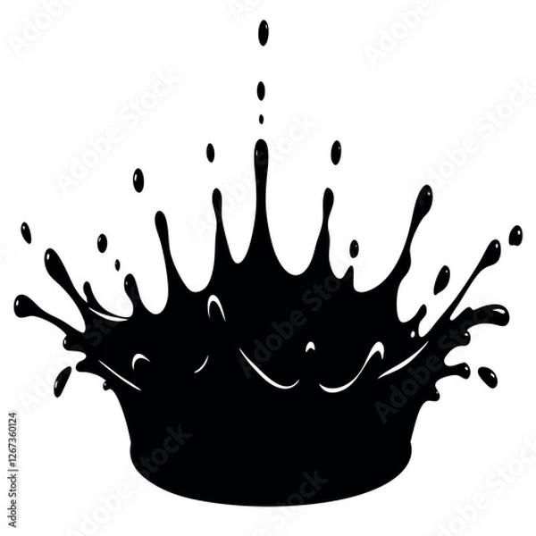 Fototapeta splash drop silhouette 