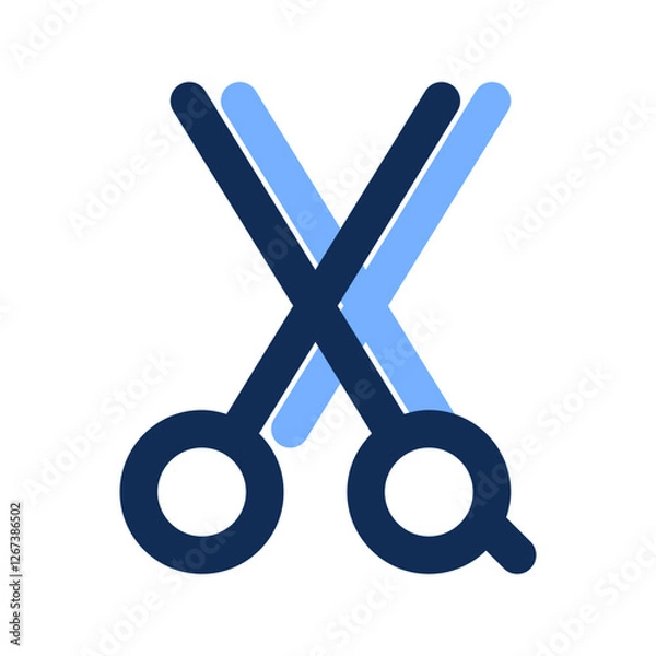 Fototapeta scissors filled line icon