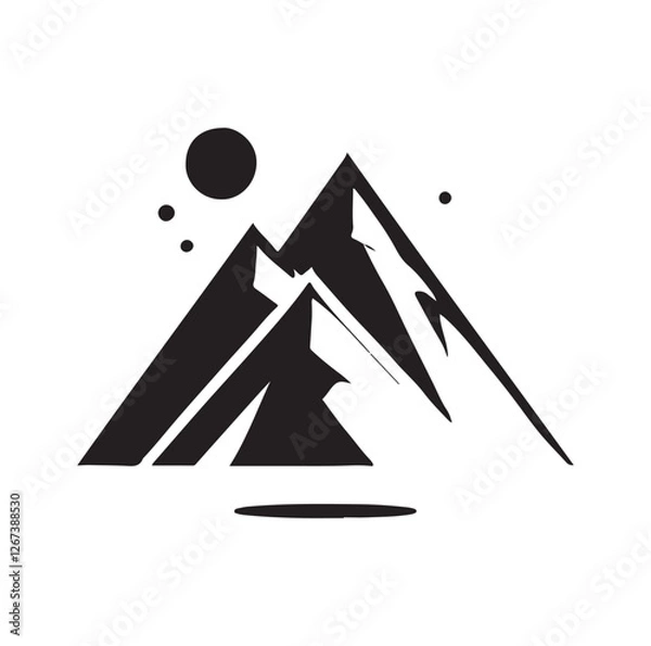 Obraz Mountain Shape for Logo silhouette vector illustration