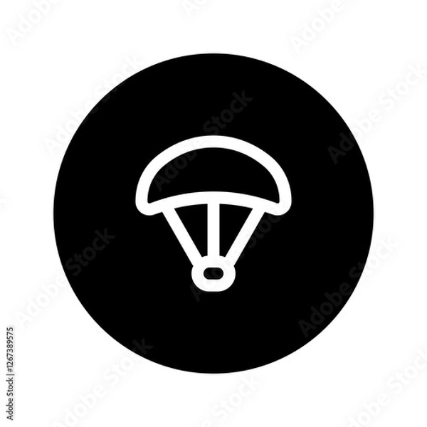 Fototapeta parachute line circular icon