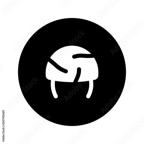 Fototapeta soldier helmet glyph circular icon