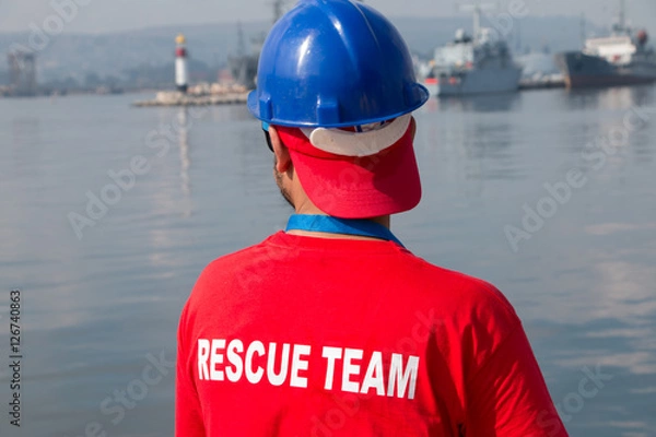 Fototapeta Rescue team waiting to save people in action