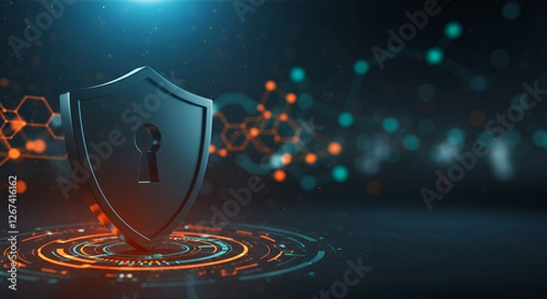 Fototapeta Cyber Security Shield: Guarding Your Digital Fortress | Data Protection, Encryption & Secure Networks Visual
