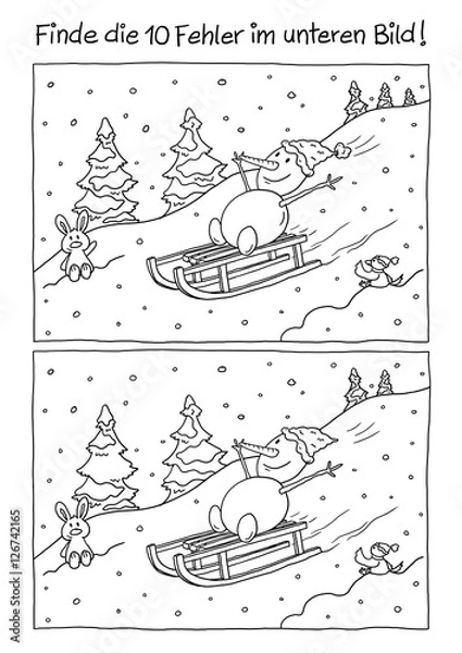 Obraz Fehlerbild Schlitten fahren