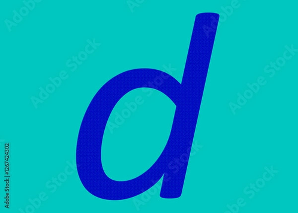Obraz English Words d With Small English Letter Or Lowercase in Green Color Isolated On Blue Background.. This English Text Used For Education Purpose. English Language Text d English Language Alphabet d.
