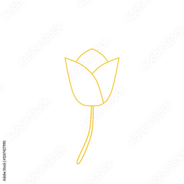 Obraz Tulips flower inspired by spring blooming flower line Illustration decoration pattern or creative idea icon	