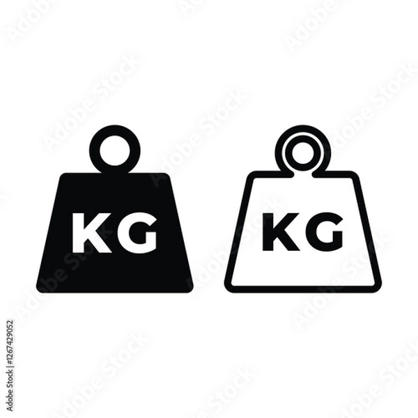 Fototapeta weight kilogram icon vector design template